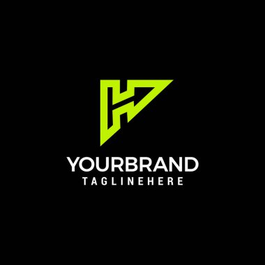 Abstract business letter h with arrows logo line design template vector