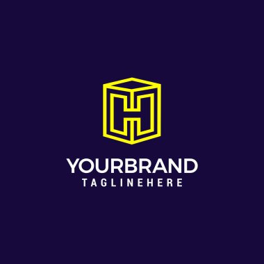 Initial Letter H Logo With Box Element Design Vector Box Logo Template