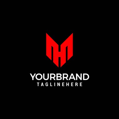 Initial letter HM MH logo template design