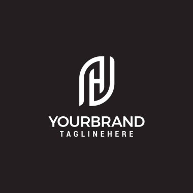 H letter geometric logo line design template vector