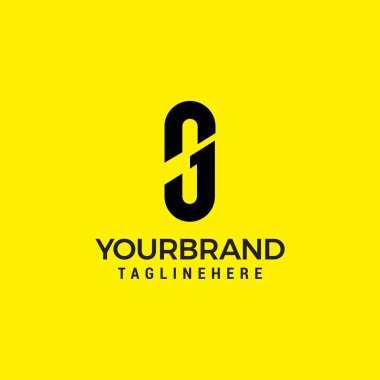 G Negatif Uzay Logosu Tasarım Vektörü çizim şablonu