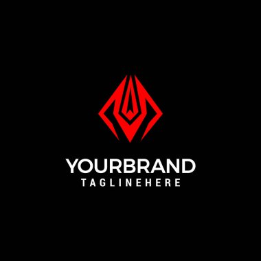 Modern and elegant letter M initial ruby logo design vector