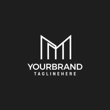 MM logo design MM Initial Letter logo line design template vector