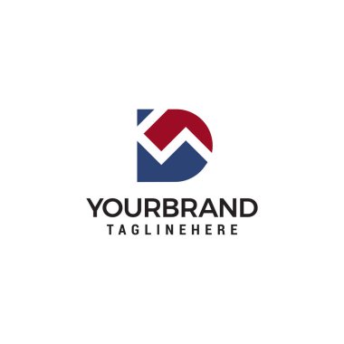 letter D and S simple geometric flat logo design template vector