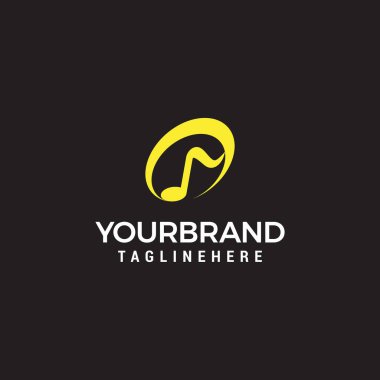 Music note modern logo illustraction vector graphic design template.
