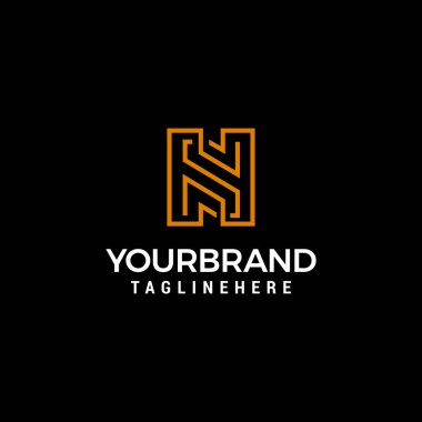 SH or HS profesional letter logo line design template vector