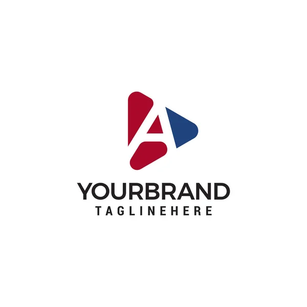Letter Logo Geometric Triangle Rounded Flat Vector Business Logo Design — Stockový vektor