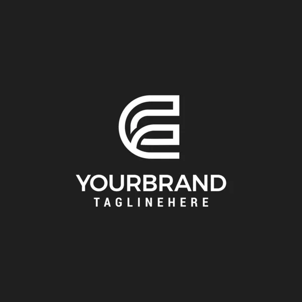 Initial Letter Monogram Logo Line Design Template Vector — Vetor de Stock