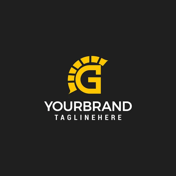 Initial Which Form Gladiator Lettering Logo Design Template Vector — Vetor de Stock