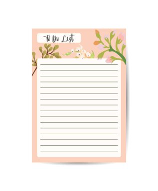 To do planner template Daily check list leaves and floral elements in fall colors.Perfect template for organizer and schedule with notes.
