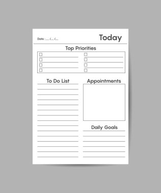 Daily Routines planner template minimalist planners Business organizer page