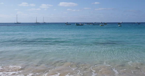 Yachts Motor Boats Atlantic Ocean African Santa Maria Town Sal — Fotografia de Stock