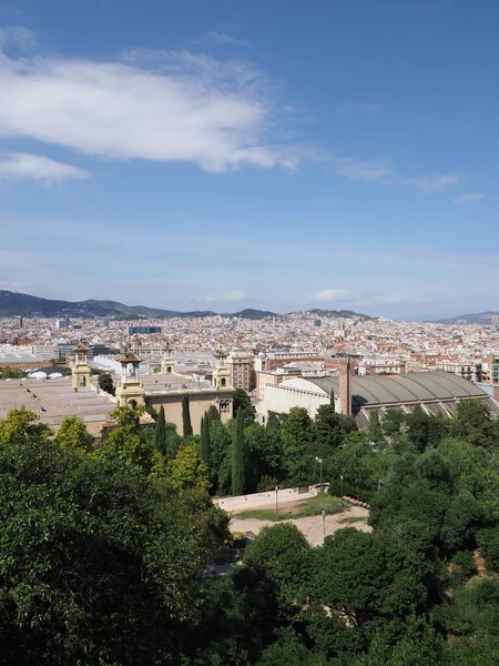 Scenic European City Barcelona Catalonia District Spain Clear Blue Sky — 스톡 사진