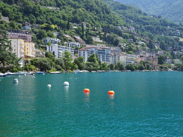 Lake Geneva European Montreux City Canton Vaud Switzerland 2017 Warm — Zdjęcie stockowe