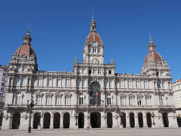 Stunning City Hall Building Square European Coruna City Galicia Spain — Fotografia de Stock