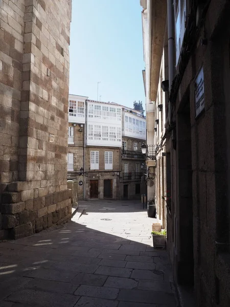 Spanya Nın Galiçya Bölgesindeki Coruna Avrupa Şehrinde Dar Bir Sokak — Stok fotoğraf