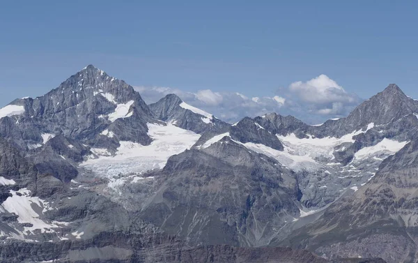 Panoramic Alps Klein Matterhorn European Peaks Canton Valais Switzerland Clear — Stock Photo, Image