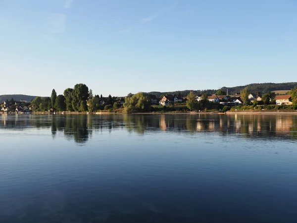 Stein Rhein Deki Sakin Rhine Nehri Switzerland Schaffhausen Kantonu Açık — Stok fotoğraf
