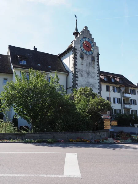 Fassade Des Untertores Stein Rhein Bei Schaffhausen Der Schweiz Blauer — Stockfoto