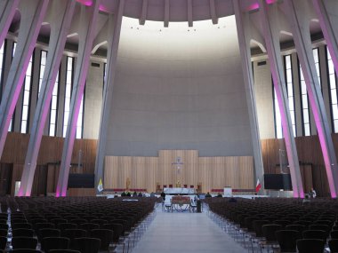 Interior of temple of divine providence at Wilanow in european Warsaw city at Masovian voivodeship in 2018, Poland.