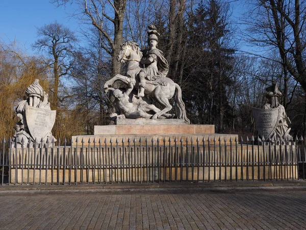 Stony Sculpture Baths Park European Warsaw City Poland Masovian Voivodeship — 图库照片