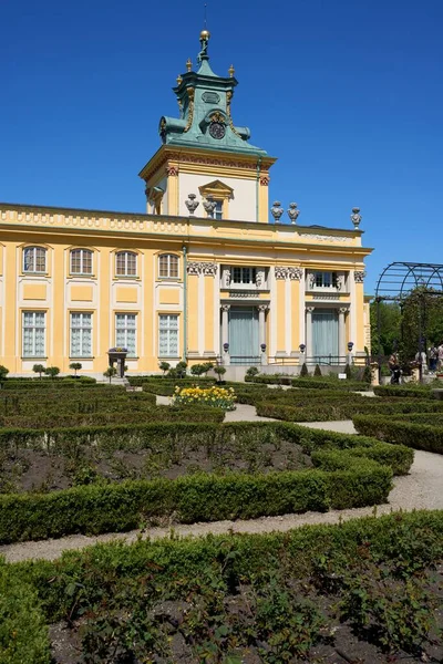 Garden Side Palace Wilanow District European Warsaw Capital City Poland — Foto Stock