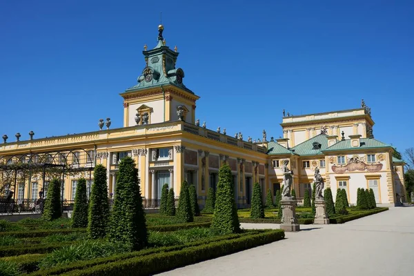 Jardim Palácio Distrito Wilanow Capital Europeia Varsóvia Polônia Masoviano Céu — Fotografia de Stock