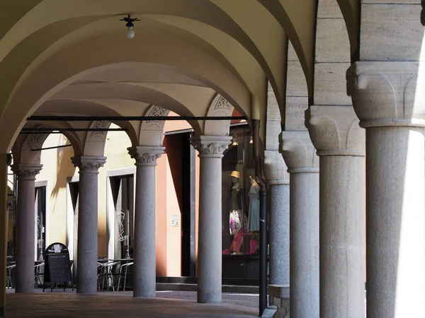 Colonnade Van Het Stadhuis Gebouw Het Europese Bellinzona Stad Kanton — Stockfoto