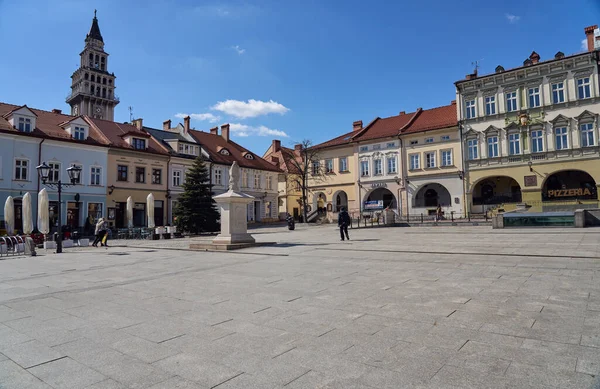 Ιστορική Ευρωπαϊκή Πόλη Bielsko Biala Και Πύργος Του Καθεδρικού Ναού — Φωτογραφία Αρχείου