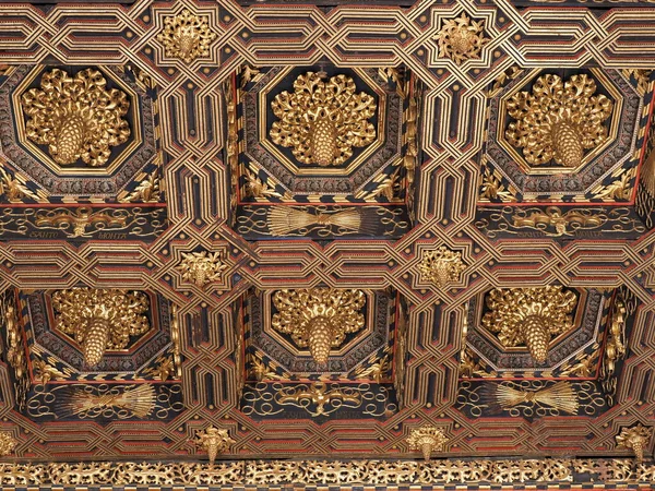 Decorative Colorful Ceiling Palace Saragossa City European City Aragon District — Stock fotografie