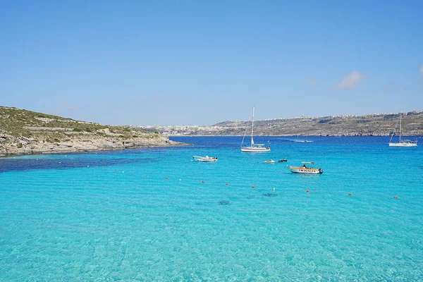 Yachts Blue Lagoon European Comino Island Malta — Foto de Stock