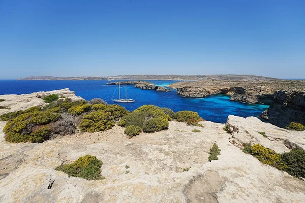 Luxury Yacht Crystal Lagoon European Comino Island Malta — Foto de Stock
