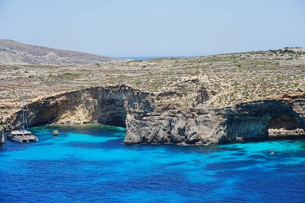 Catamaran Crystal Lagoon European Comino Island Malta — Foto de Stock