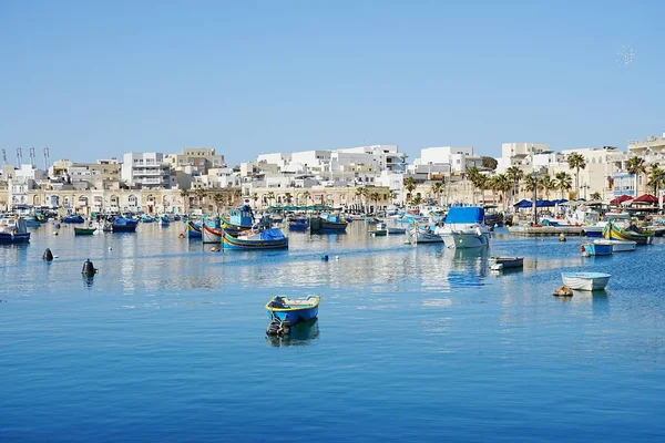 Townscape Του Ευρωπαϊκού Χωριού Marsaxlokk Στη Μάλτα — Φωτογραφία Αρχείου