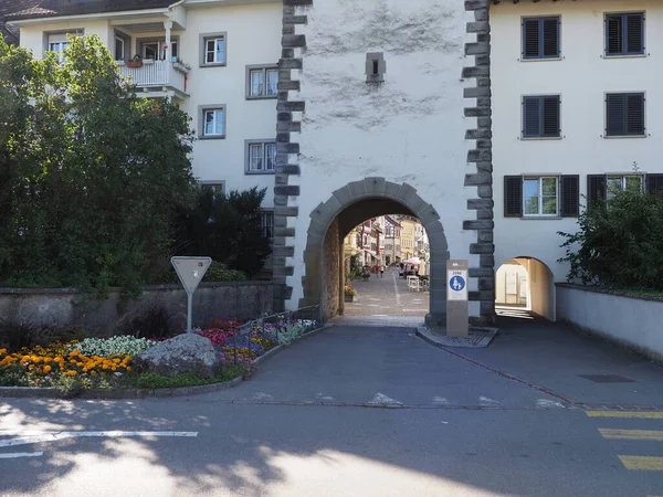 Entrance Untertor Gate European Stein Rhein Town Schaffhausen Switzerland 2018 — Stockfoto