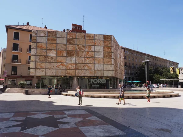 Zaragoza Spain September 2019 Main Plaza Del Pilar Square European — стокове фото