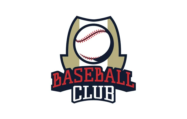 Baseball logo, emblem. Colorful emblem of the ball against the background of the shield. Logo template for sports club, baseball, softball team. Badge, icon, ball, shield. Isolated vector illustration