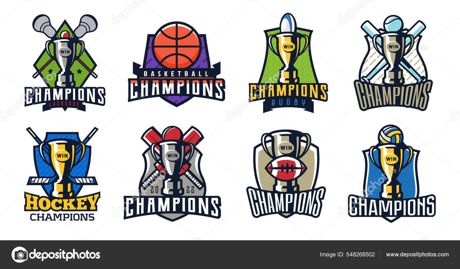 Champion sports league logo emblem badge graphic Vector Image