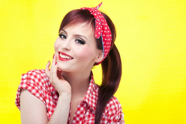 Cheerful pin up girl Royalty Free Stock Images