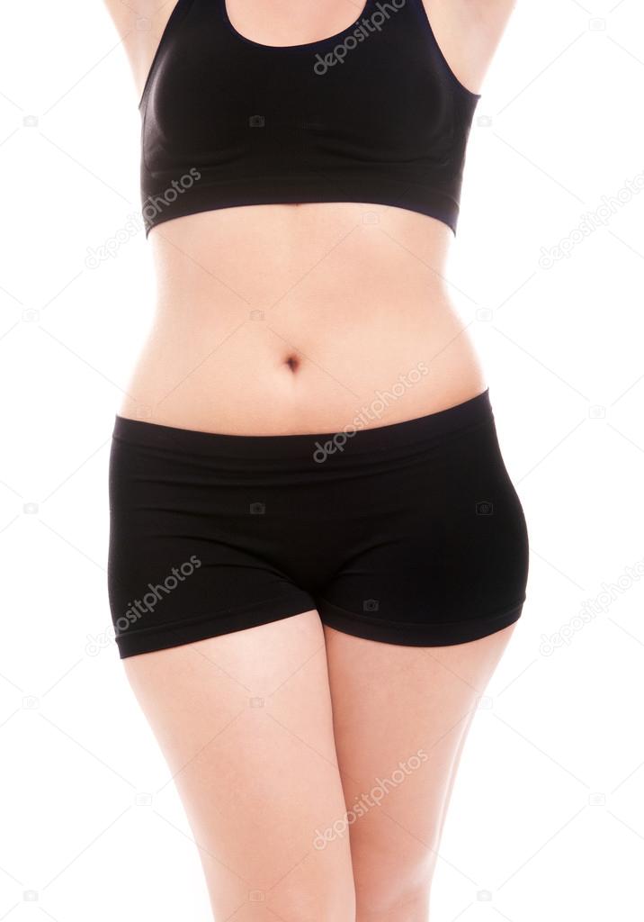 size 40 womans body isolated over white background stock photo size 40 woman