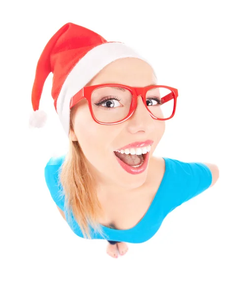 Photo of a funny Santa girl — Zdjęcie stockowe