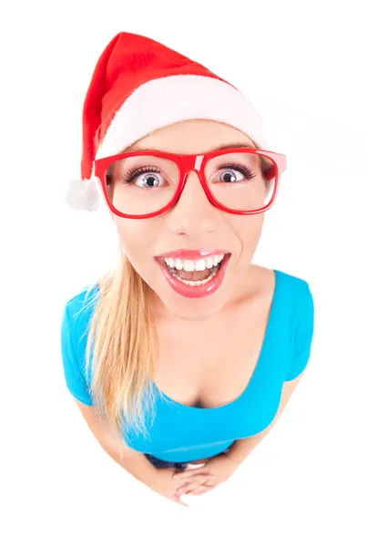 Foto de una chica Santa divertida — Foto de Stock