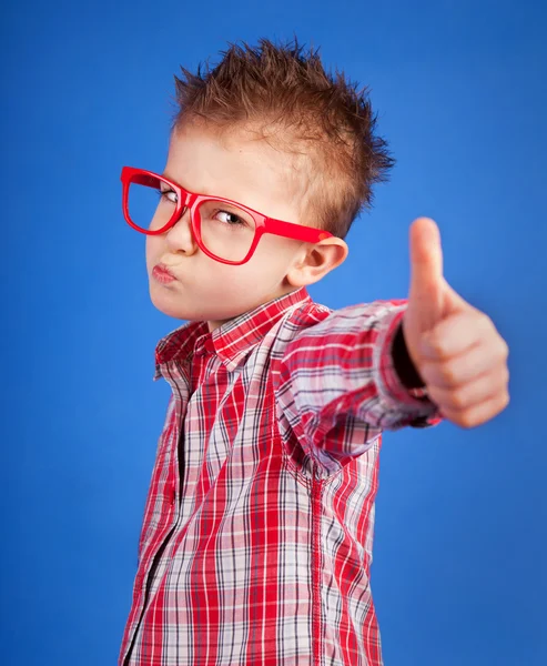 Cool five years old boy showing ok sign — Stock Photo, Image