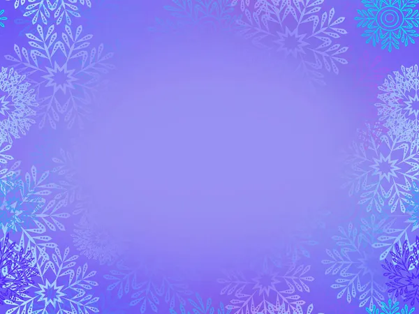 Frame Blurred Silhouettes Snowflakes Fog Blue Background — Stock Photo, Image