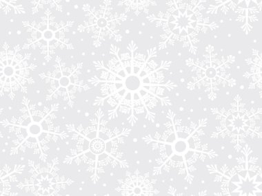 Gri arka planda beyaz ve sarı kar taneleri olan kusursuz bir desen..