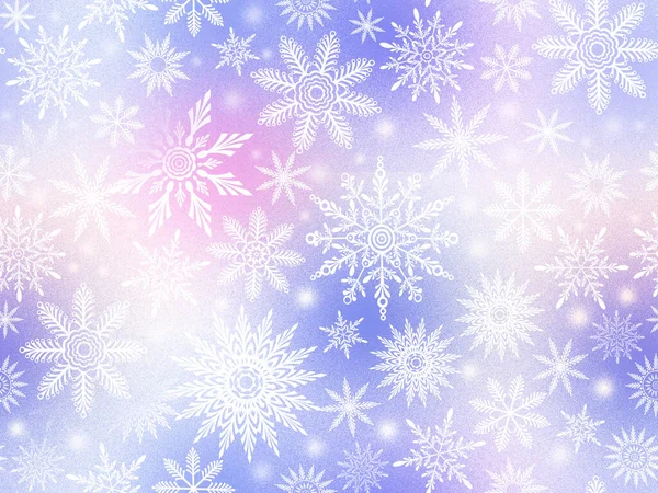 青い背景に雪片のシルエットとシームレスな冬のパターン — ストック写真