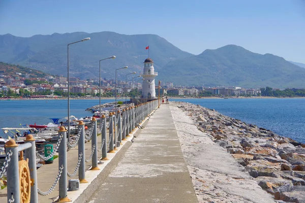 Der Weg Zum Leuchtturm Der Türkischen Stadt Alanya — Stockfoto