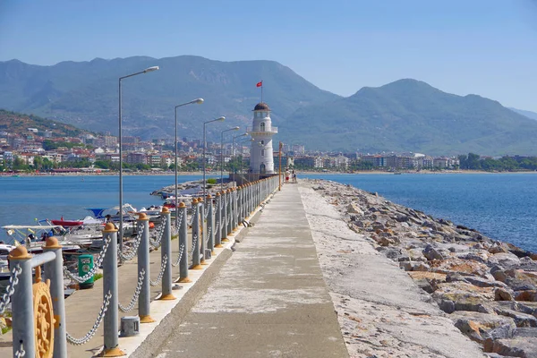 Road Leading Lighthouse Turkish City Alanya — Stock Photo, Image