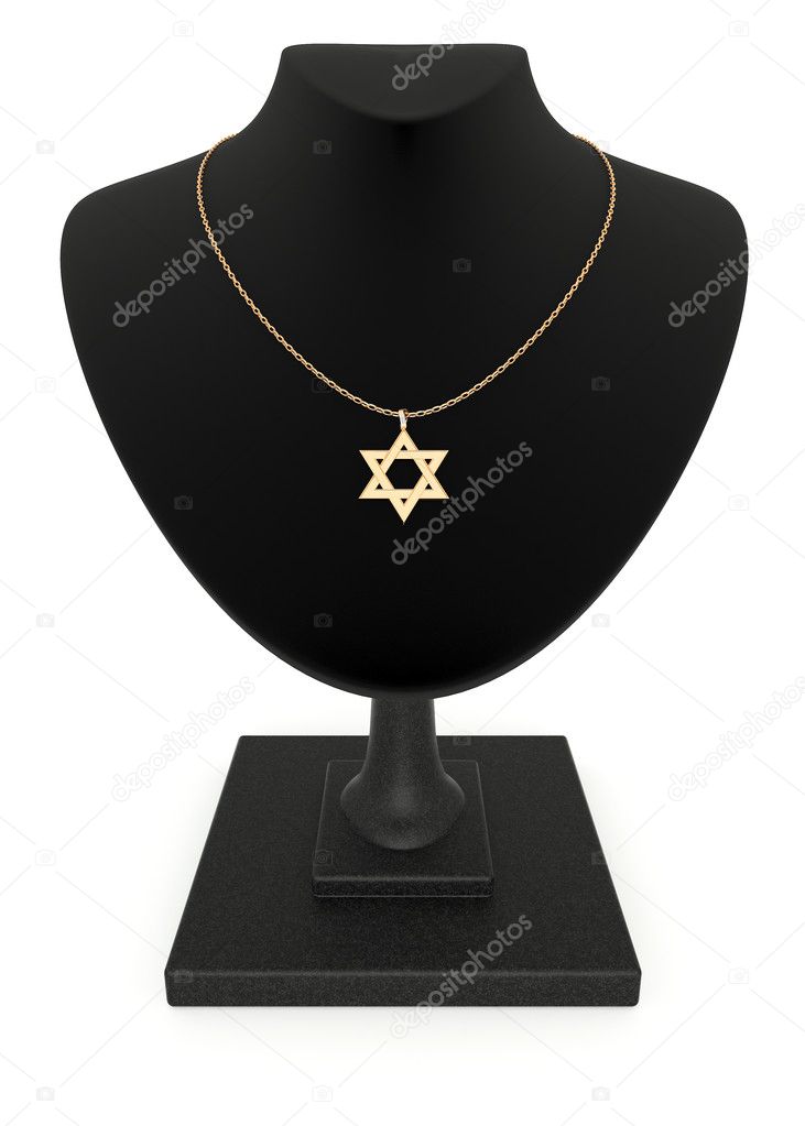 Star of David on a gold chain