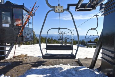 mechanical skii lift chairs Mt. Hood Oregon. clipart